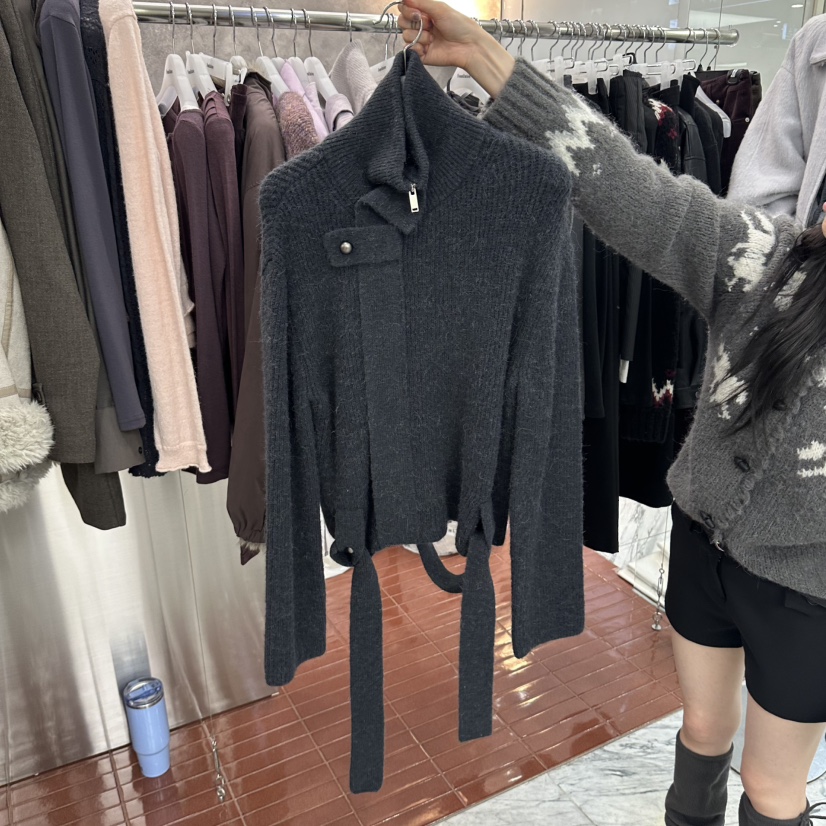 FOUNDATION韓國代購女裝新款熱賣時尚休閑毛衣羊駝毛拉鏈FOUNDATION毛衣圖色3
