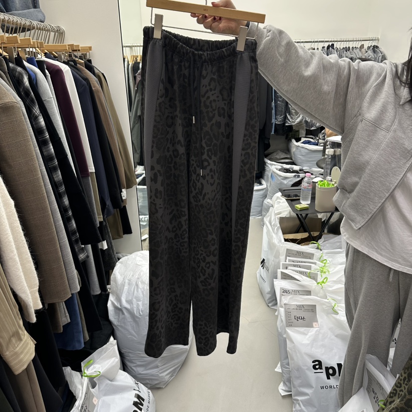 MIX-L韓國代購女士新品休閑推薦熱賣時尚人氣休閑褲豹紋MIX-L休閑褲圖色2