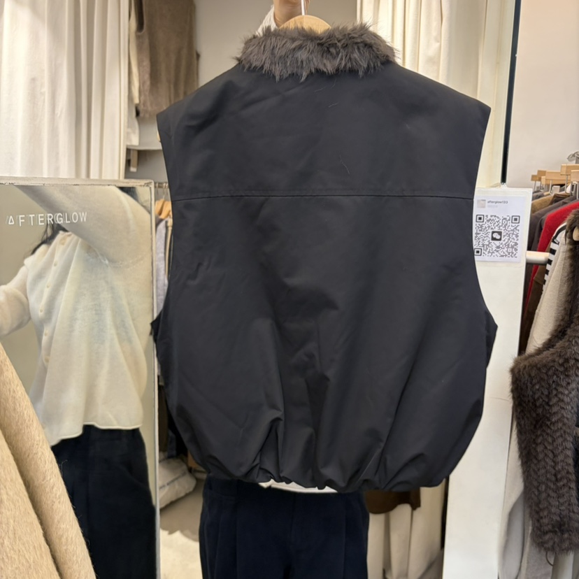 AFTERGLOW東大門代購女士新款真品熱賣馬甲兩面穿毛皮雙面AFTERGLOW馬甲