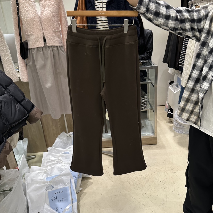 MELO東大門代購女裝新品時尚真品熱賣推薦人氣休閑褲拉絨MELO休閑褲圖色2棕色