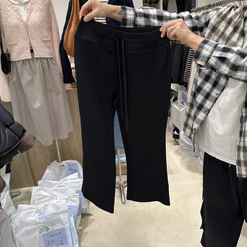 MELO東大門代購女裝新品時尚真品熱賣推薦人氣休閑褲拉絨MELO休閑褲圖色3黑色