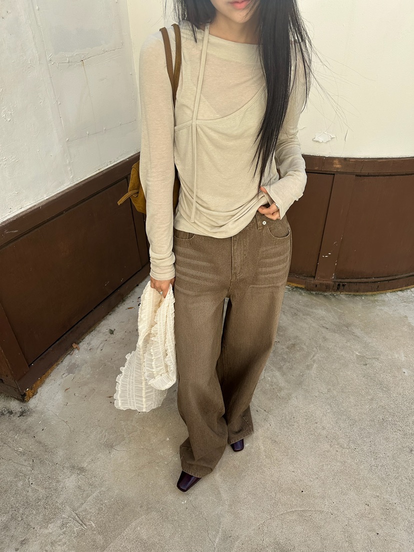 ROOOF東大門代購女士新品推薦休閑真品熱賣時尚牛仔褲羅紋ROOOF牛仔褲