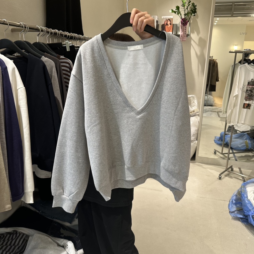 LIVU/MEMO CLASSIC東大門直郵女士新品推薦衛衣V領加絨LIVU/MEMO CLASSIC衛衣圖色2