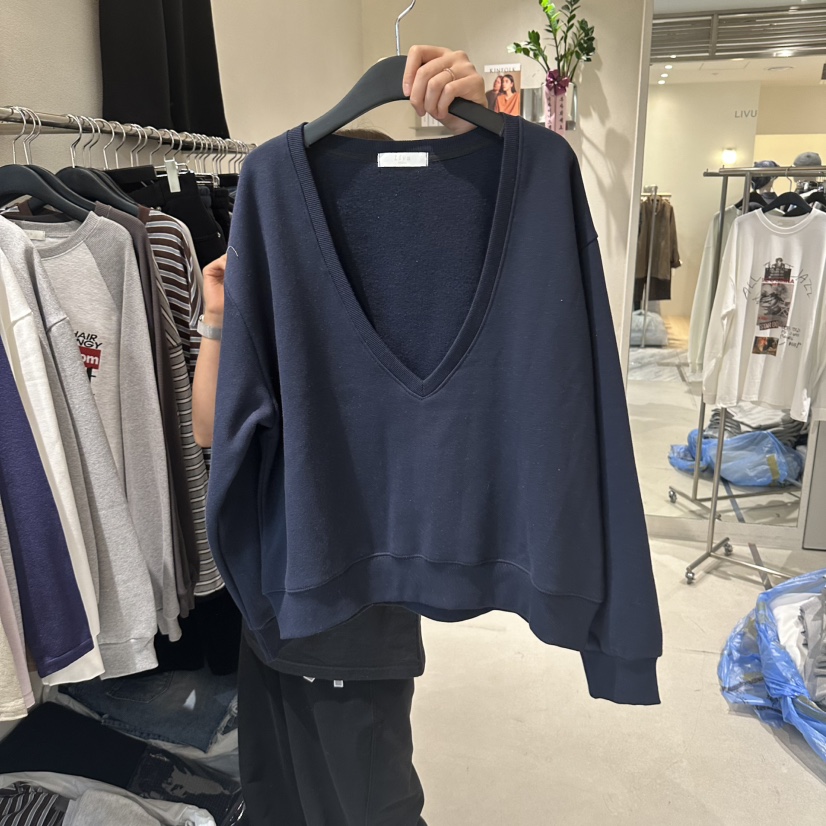 LIVU/MEMO CLASSIC東大門直郵女士新品推薦衛衣V領加絨LIVU/MEMO CLASSIC衛衣圖色3