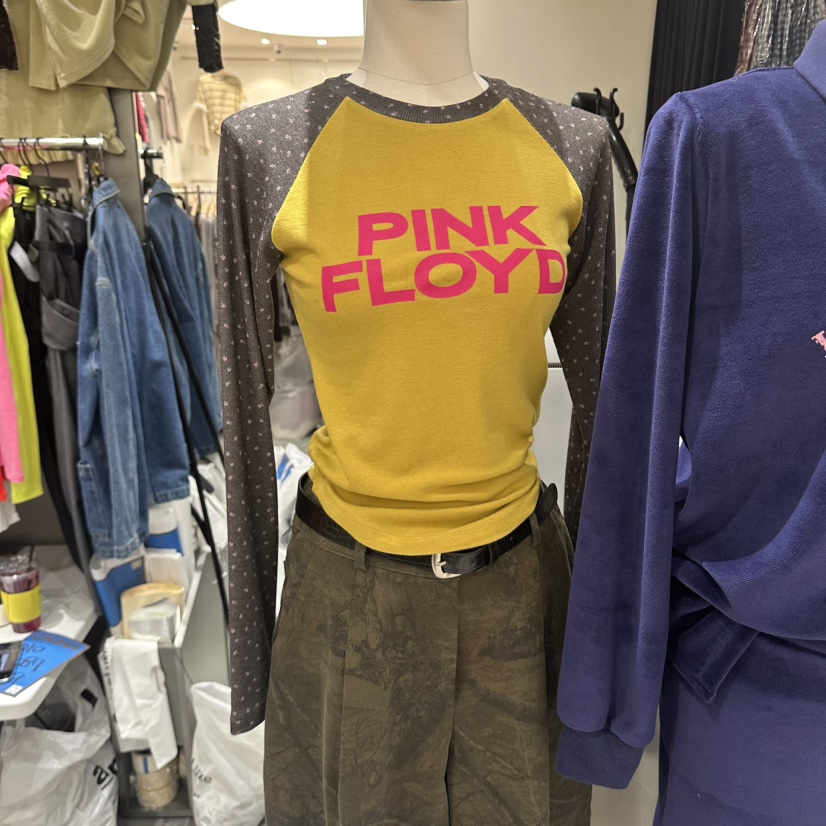 CHAVI東大門代購女裝新品熱賣時尚真品長袖T恤插肩袖花朵CHAVI長袖T恤