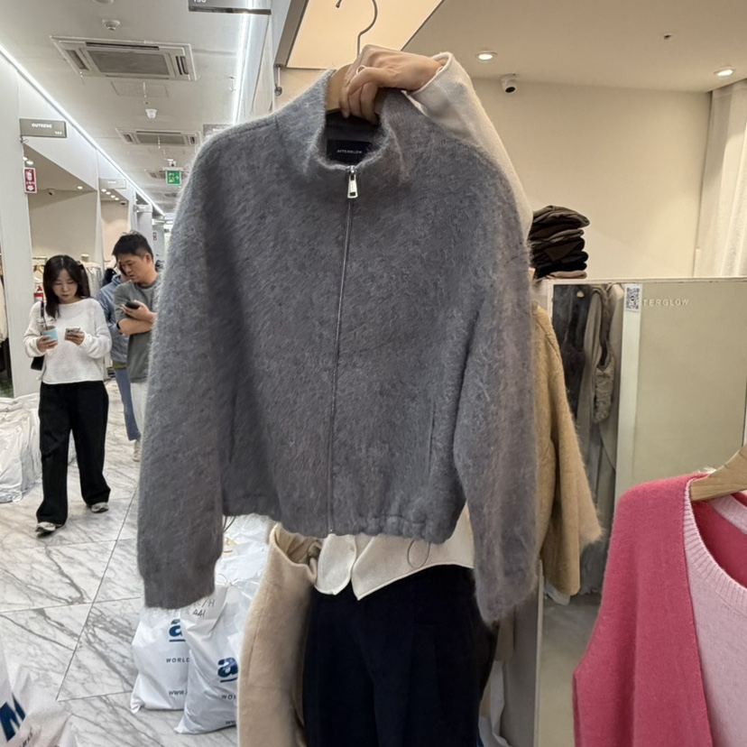 AFTERGLOW韓國代購女裝新品熱賣人氣時尚推薦短款大衣拉鏈AFTERGLOW短款大衣圖色3