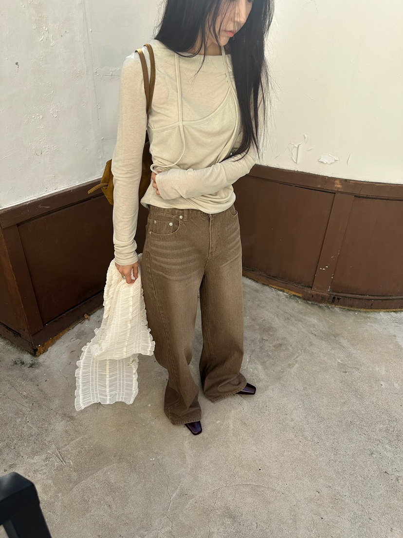 ROOOF東大門實拍女士新款休閑熱賣真品推薦長袖T恤假兩件ROOOF長袖T恤