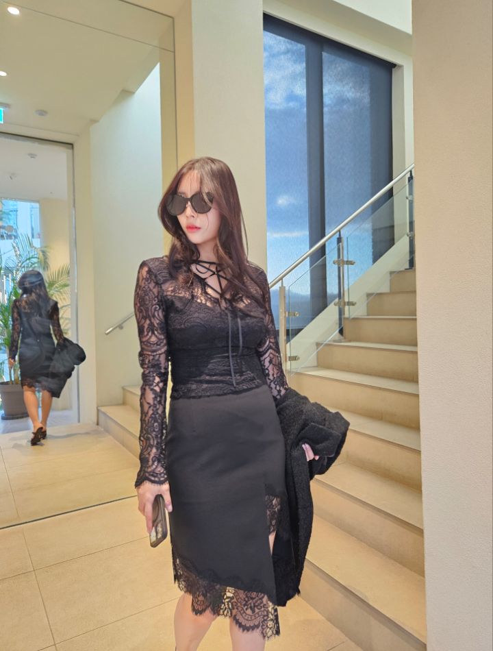 HIGH HEELS韓國直郵女裝新款推薦休閑人氣熱賣襯衫蕾絲衫HIGH HEELS襯衫/蕾絲衫