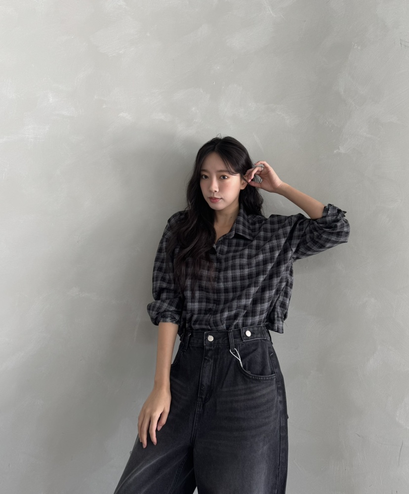 MARIGOLD韓國代購女士新品真品休閑時尚人氣襯衫蕾絲衫格子MARIGOLD襯衫/蕾絲衫