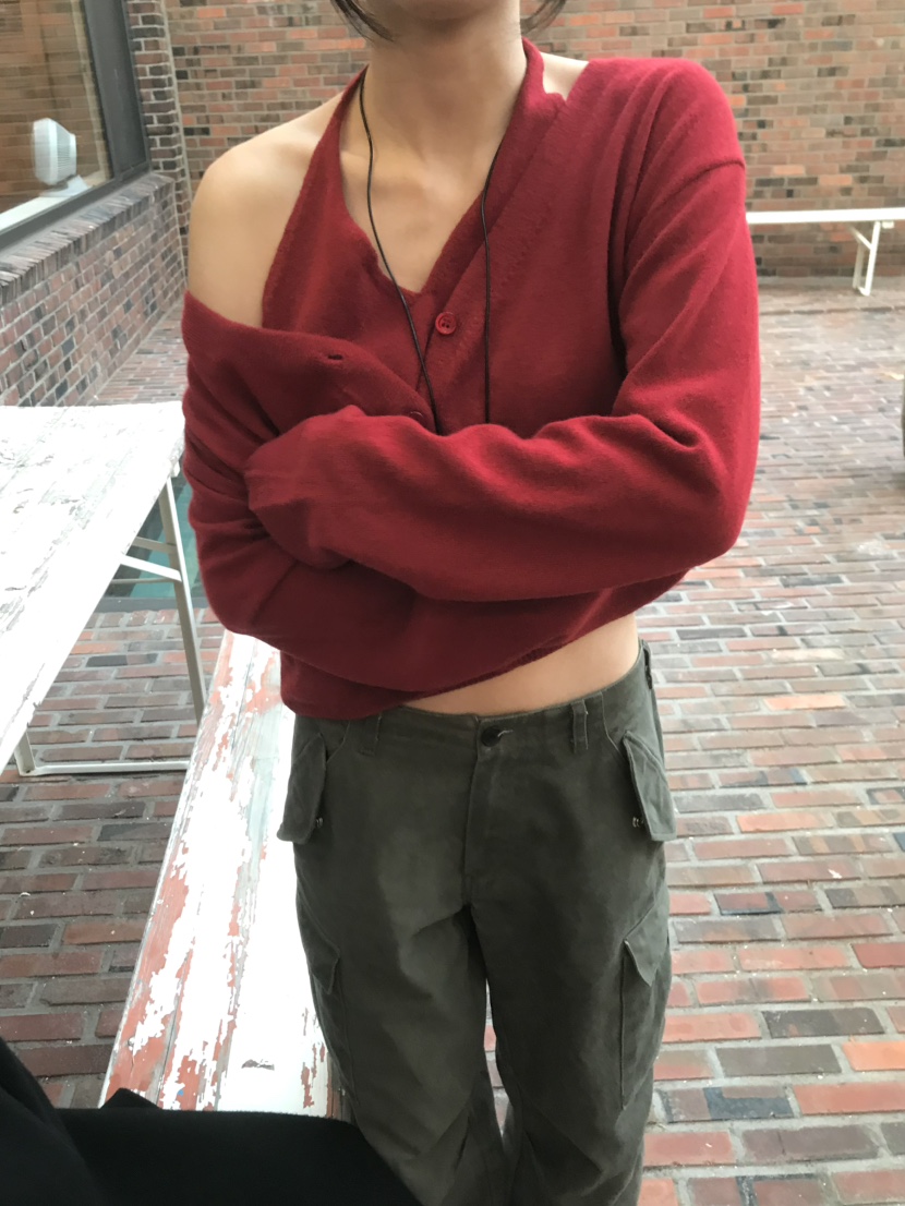 LOFN韓國代購女士新品休閑時尚真品熱賣推薦針織衫假兩件LOFN針織衫
