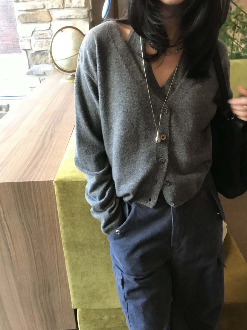 LOFN韓國代購女士新品休閑時尚真品熱賣推薦針織衫假兩件LOFN針織衫