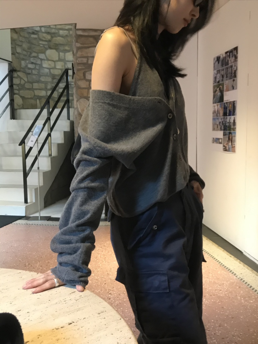 LOFN韓國代購女士新品休閑時尚真品熱賣推薦針織衫假兩件LOFN針織衫
