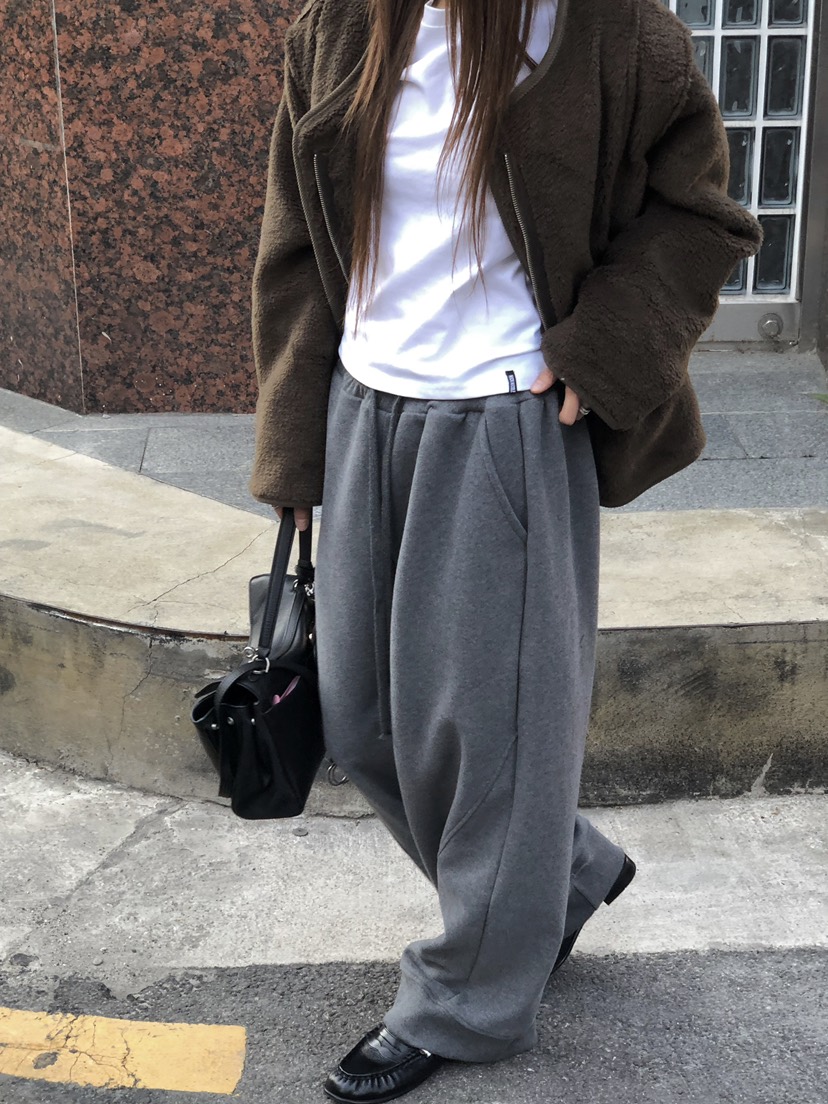 ONDO-P韓國直郵女裝新品人氣真品休閑熱賣休閑褲抓絨羅紋ONDO-P休閑褲
