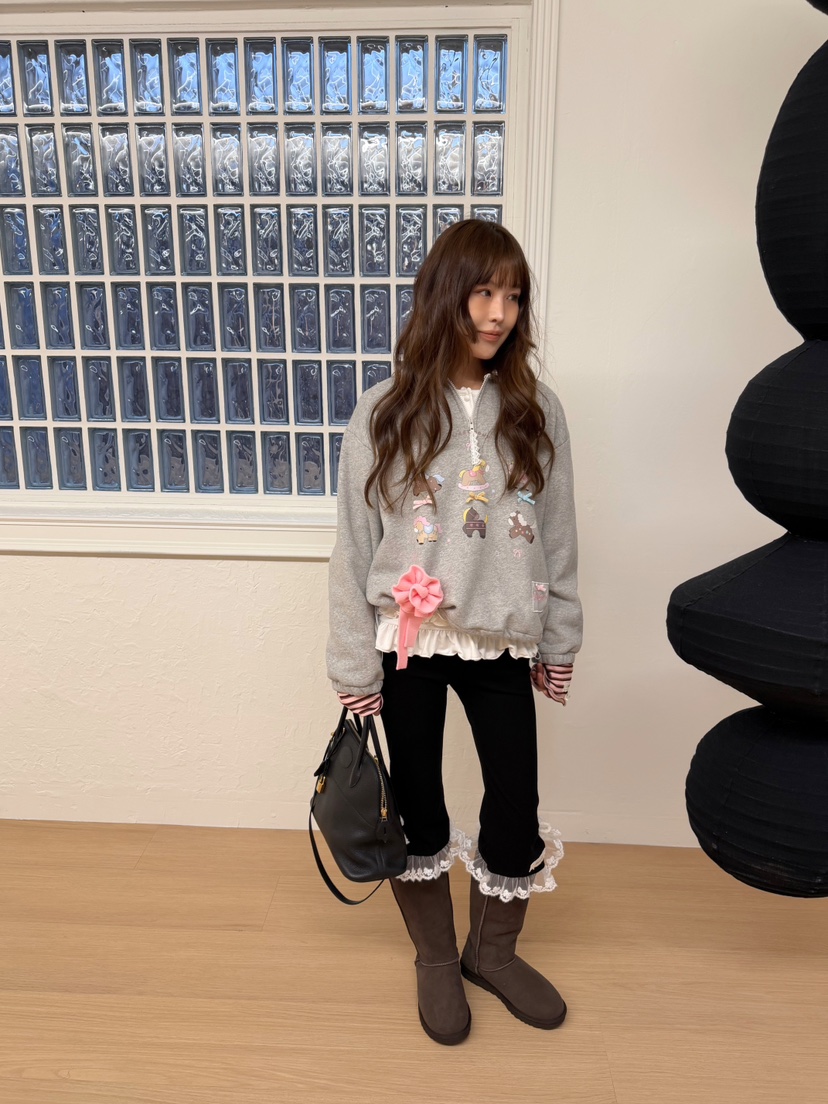 BOUTIQUE-L韓國直郵女裝新品推薦熱賣人氣休閑時尚真品衛衣BOUTIQUE-L衛衣
