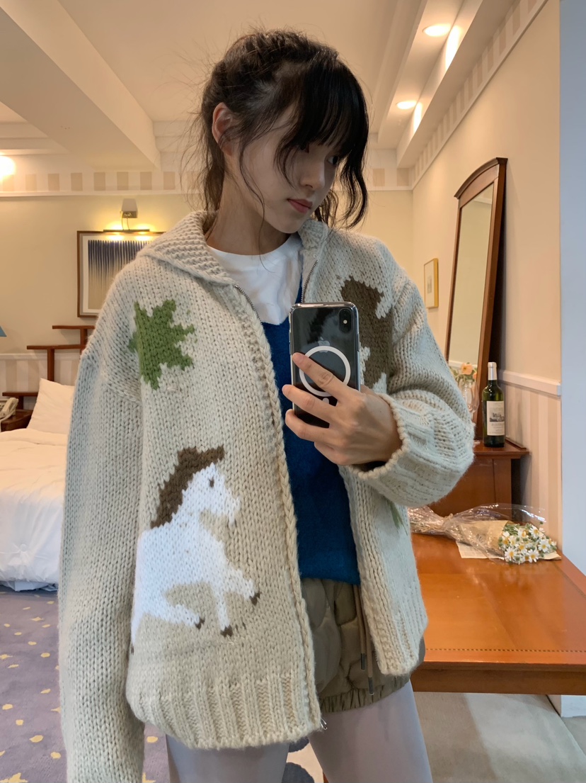 PANTRY HAUS東大門代購女裝新款推薦真品熱賣休閑開衫拉鏈PANTRY HAUS開衫