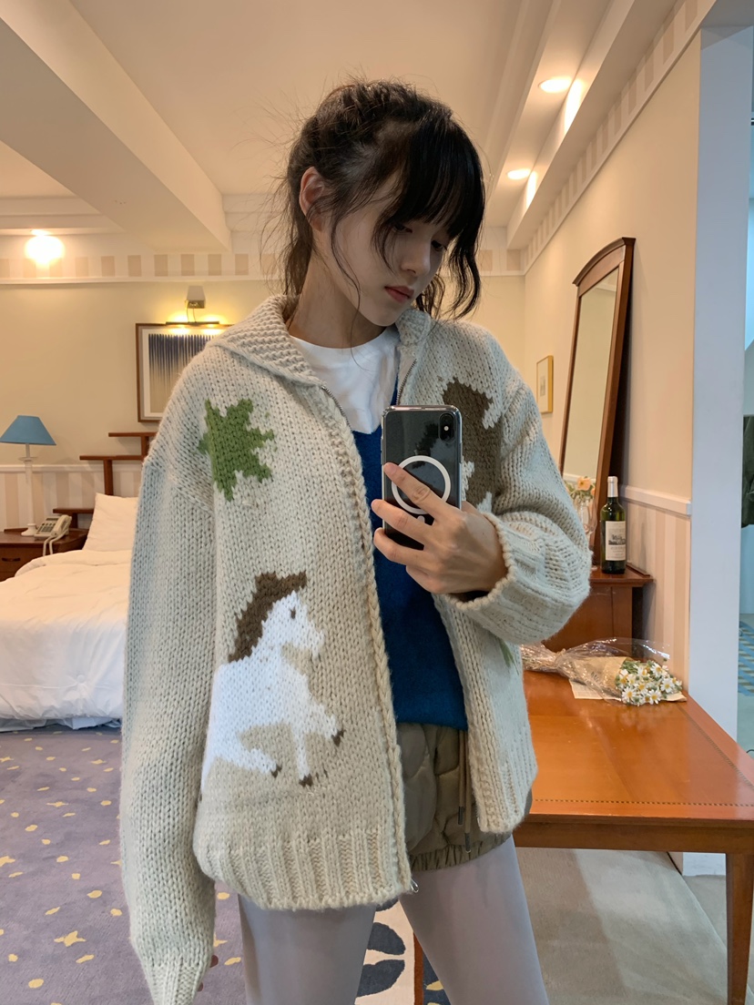 PANTRY HAUS東大門代購女裝新款推薦真品熱賣休閑開衫拉鏈PANTRY HAUS開衫