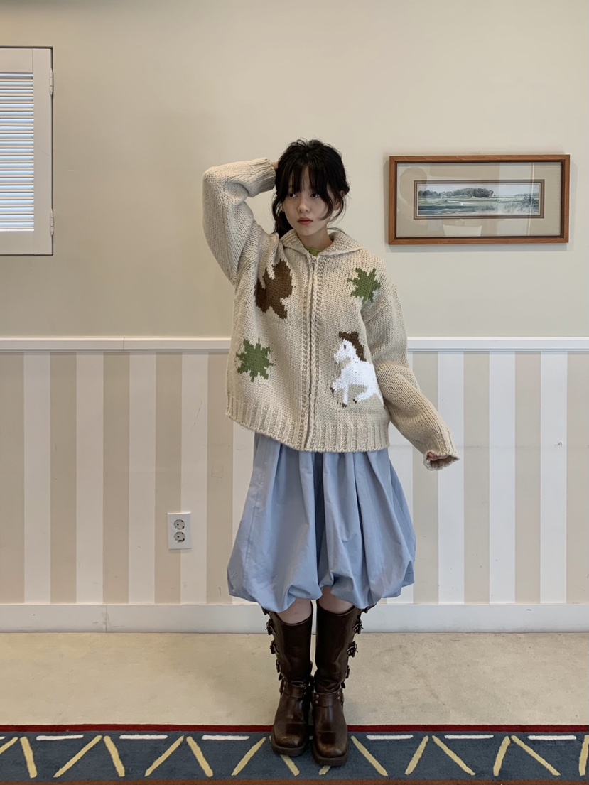 PANTRY HAUS東大門代購女裝新款推薦真品熱賣休閑開衫拉鏈PANTRY HAUS開衫