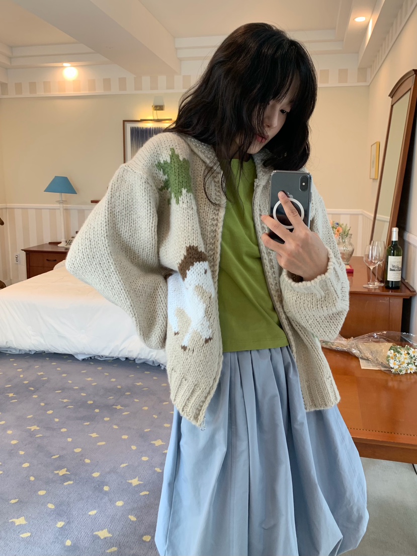 PANTRY HAUS東大門代購女裝新款推薦真品熱賣休閑開衫拉鏈PANTRY HAUS開衫