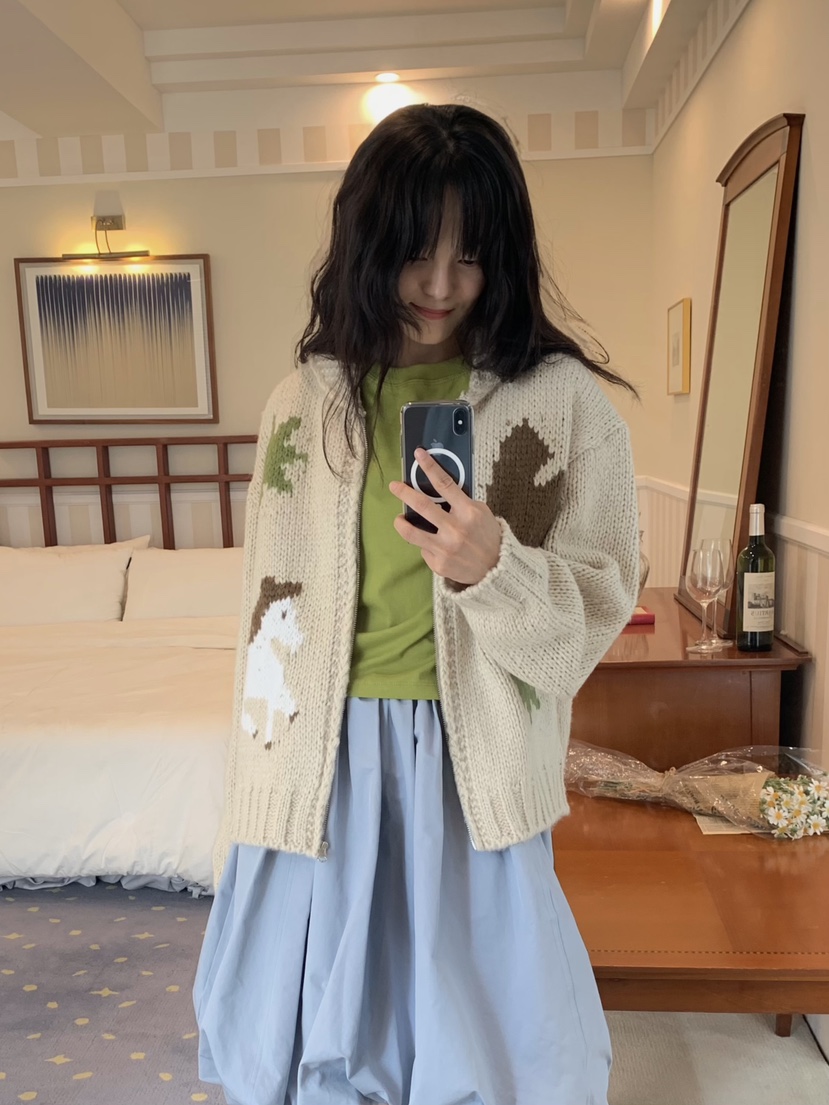 PANTRY HAUS東大門代購女裝新款推薦真品熱賣休閑開衫拉鏈PANTRY HAUS開衫