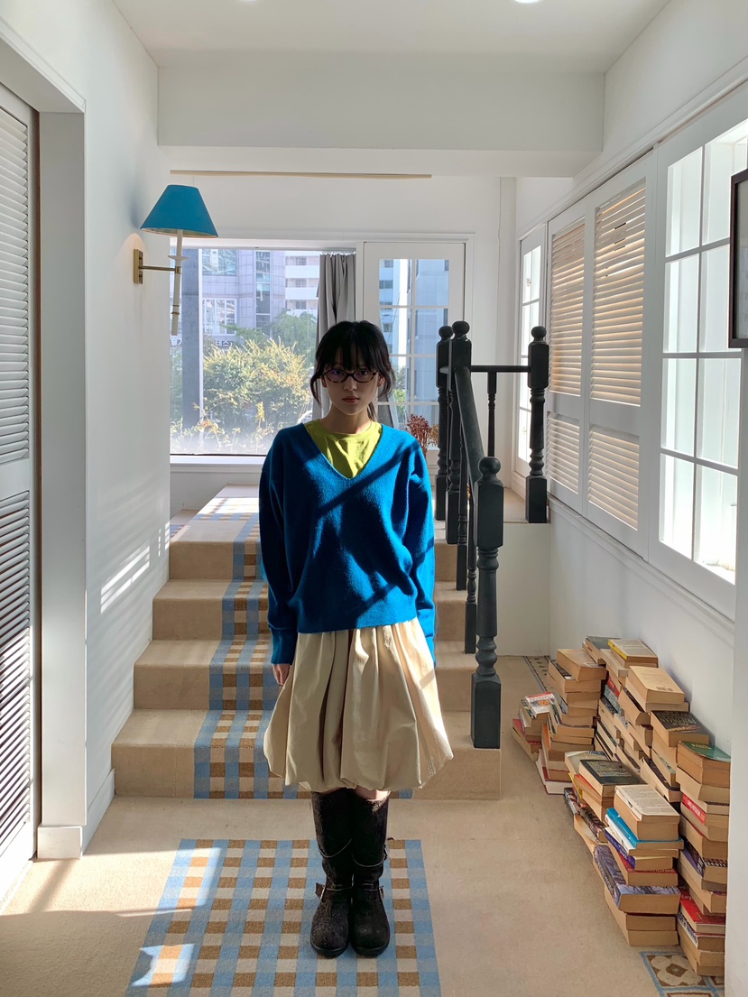 PANTRY HAUS東大門代購女裝新款時尚熱賣休閑針織衫深V領PANTRY HAUS針織衫