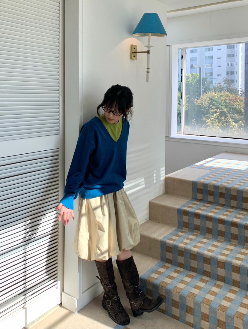 PANTRY HAUS東大門代購女裝新款時尚熱賣休閑針織衫深V領PANTRY HAUS針織衫