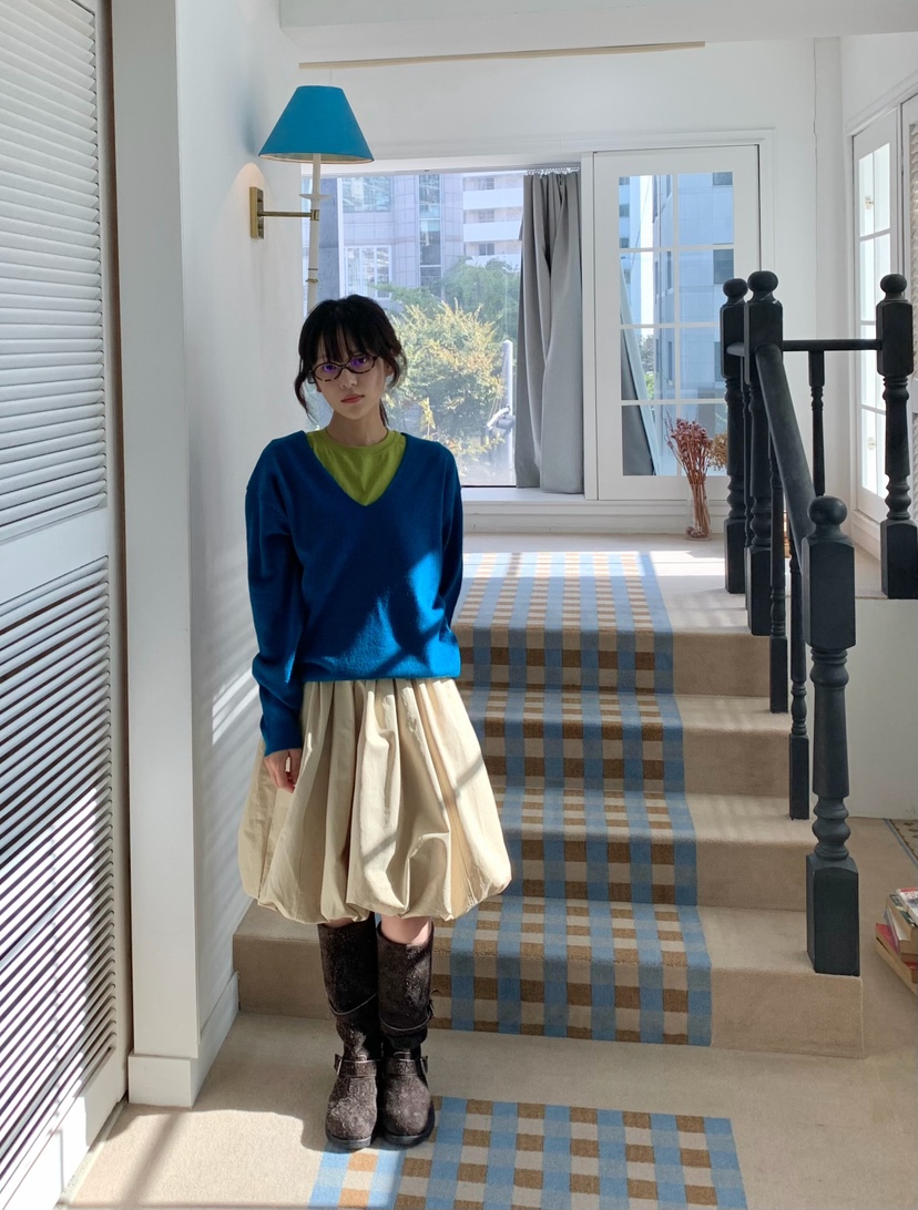 PANTRY HAUS東大門代購女裝新款時尚熱賣休閑針織衫深V領PANTRY HAUS針織衫