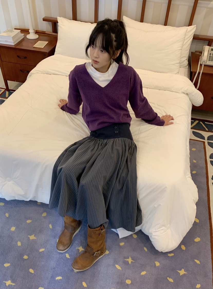 PANTRY HAUS東大門代購女裝新款時尚熱賣休閑針織衫深V領PANTRY HAUS針織衫
