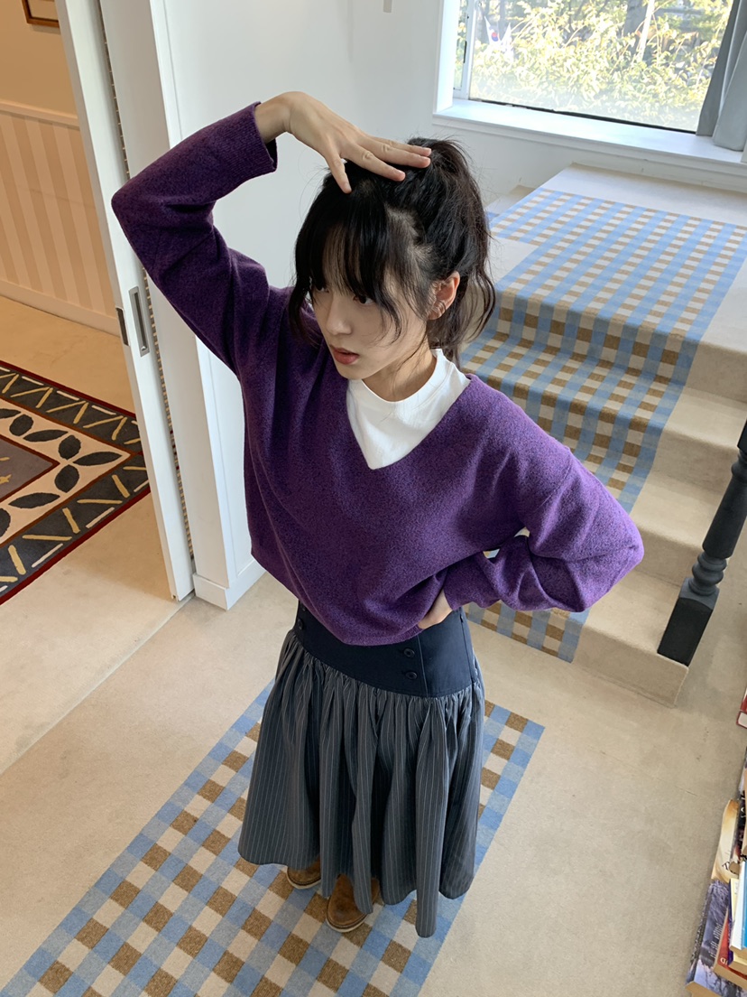 PANTRY HAUS東大門代購女裝新款時尚熱賣休閑針織衫深V領PANTRY HAUS針織衫