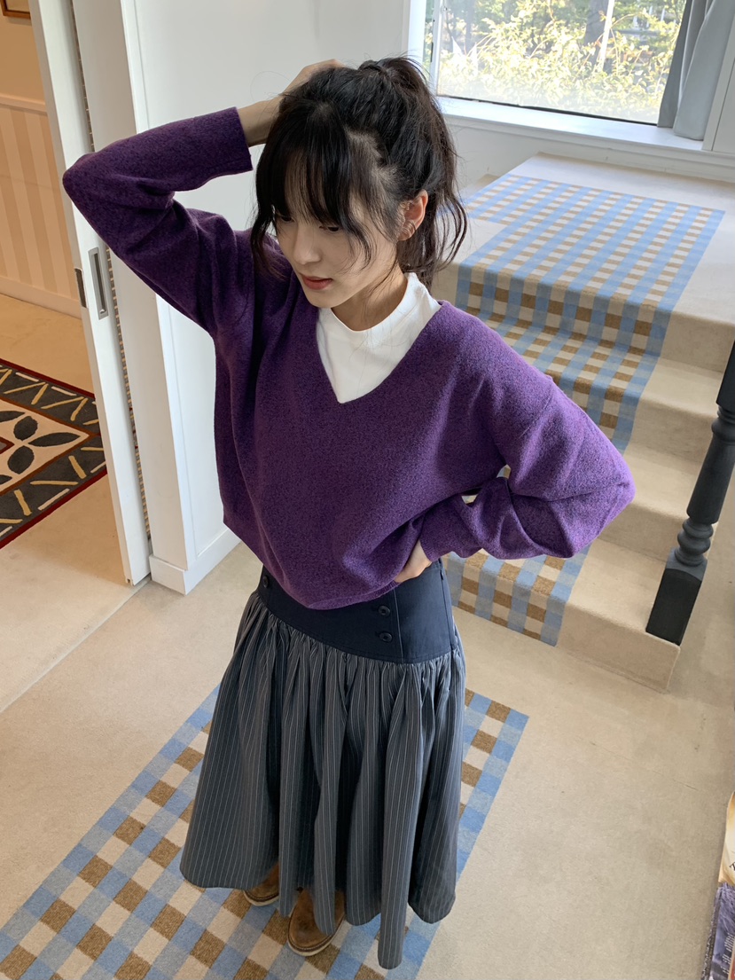 PANTRY HAUS東大門代購女裝新款時尚熱賣休閑針織衫深V領PANTRY HAUS針織衫