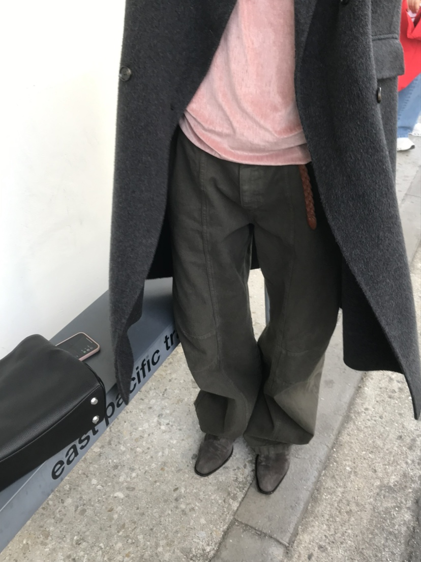 LOFN韓國代購女士新款推薦熱賣時尚休閑人氣真品中長款大衣LOFN中長款大衣