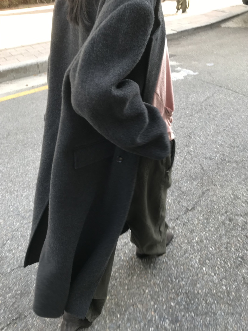 LOFN韓國代購女士新款推薦熱賣時尚休閑人氣真品中長款大衣LOFN中長款大衣