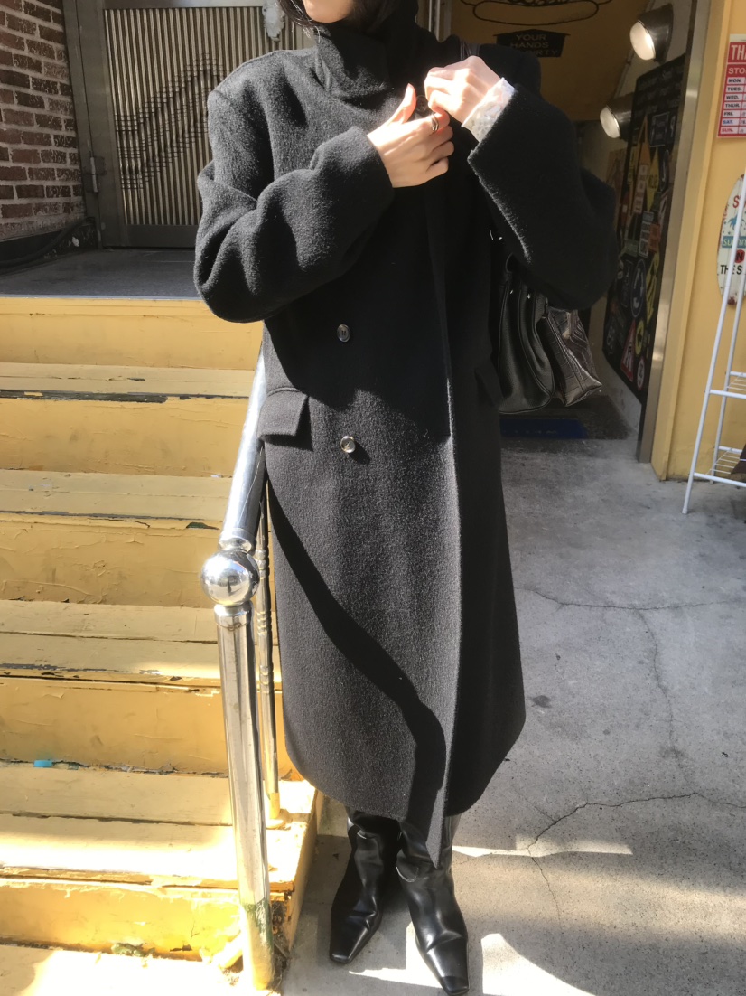 LOFN韓國代購女士新款推薦熱賣時尚休閑人氣真品中長款大衣LOFN中長款大衣