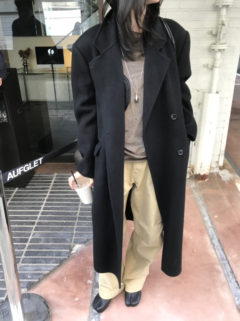 LOFN韓國代購女士新款推薦熱賣時尚休閑人氣真品中長款大衣LOFN中長款大衣