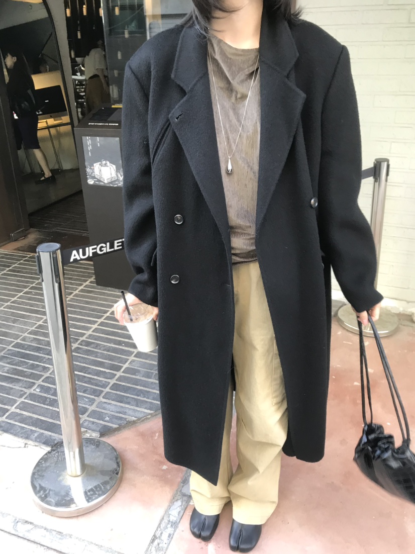 LOFN韓國代購女士新款推薦熱賣時尚休閑人氣真品中長款大衣LOFN中長款大衣