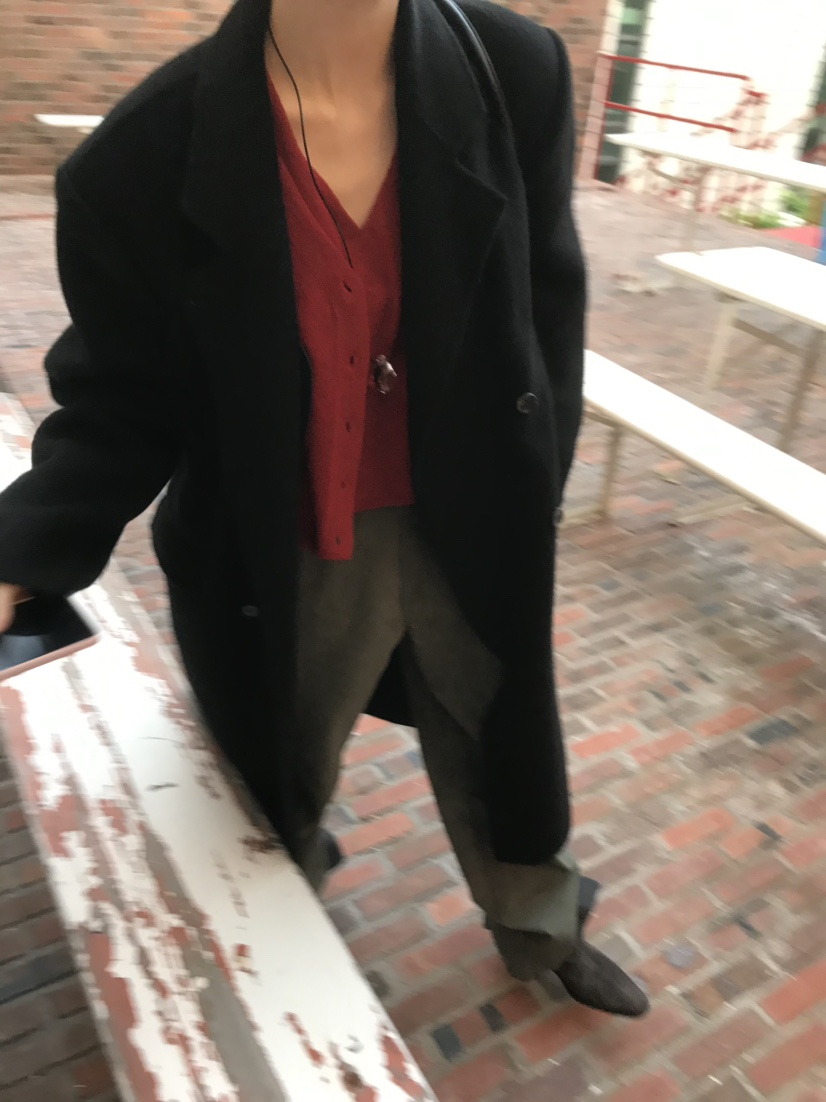LOFN韓國代購女士新款推薦熱賣時尚休閑人氣真品中長款大衣LOFN中長款大衣