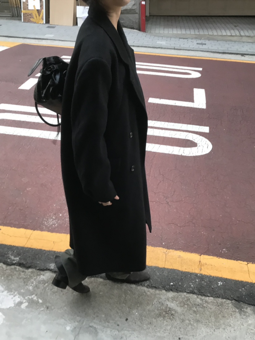 LOFN韓國代購女士新款推薦熱賣時尚休閑人氣真品中長款大衣LOFN中長款大衣