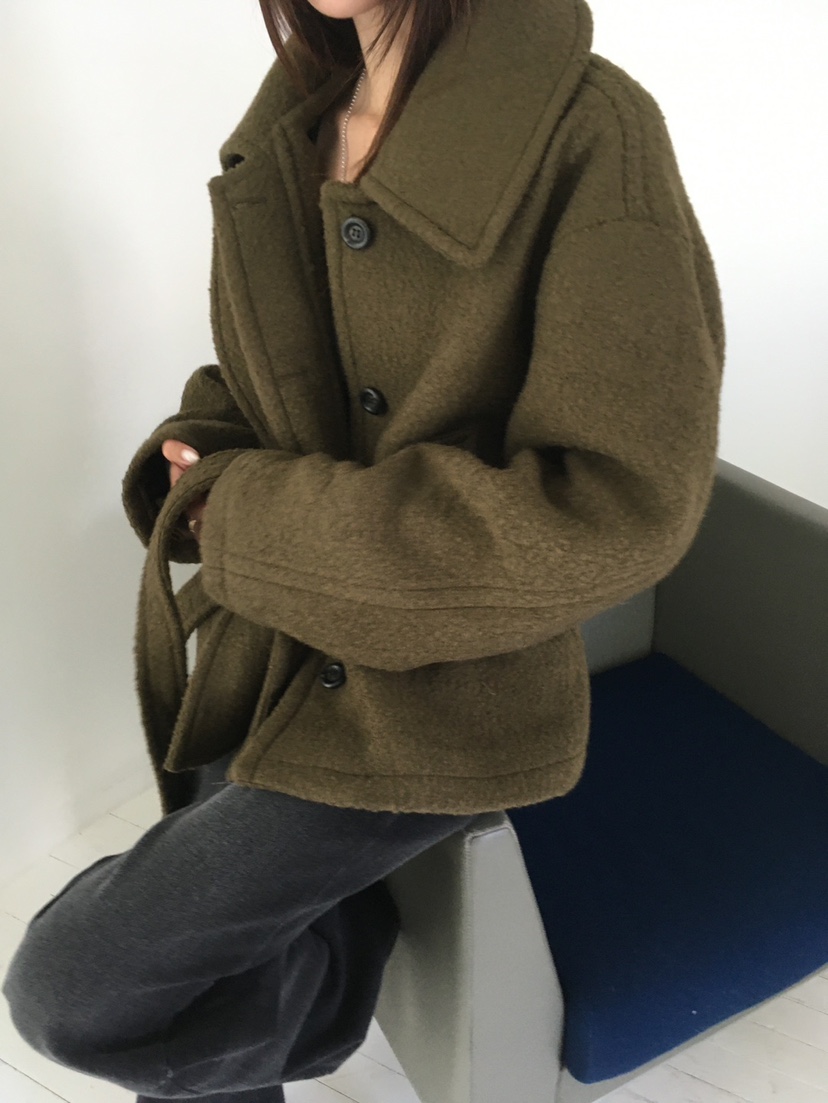 MINIMUZE韓國代購女士新品熱賣時尚推薦真品短款大衣含腰帶MINIMUZE短款大衣