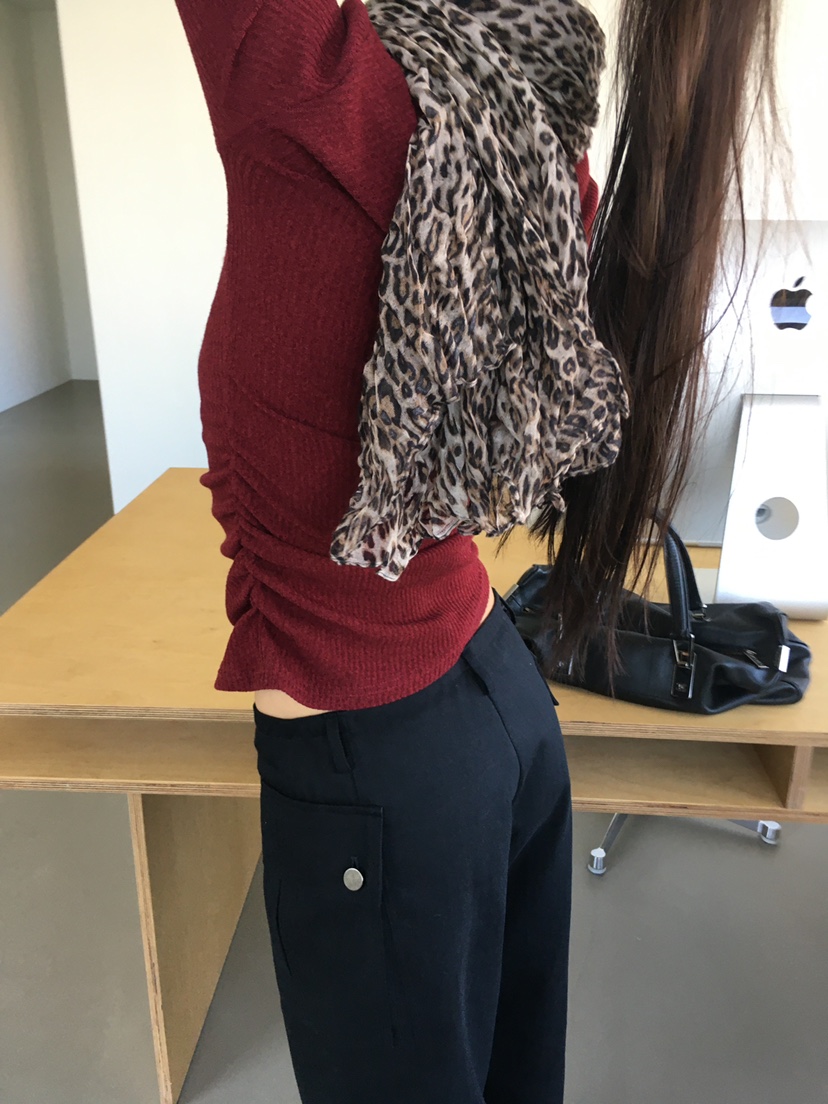 TREMA東大門實拍女裝新品推薦人氣真品休閑熱賣長袖T恤褶皺TREMA長袖T恤