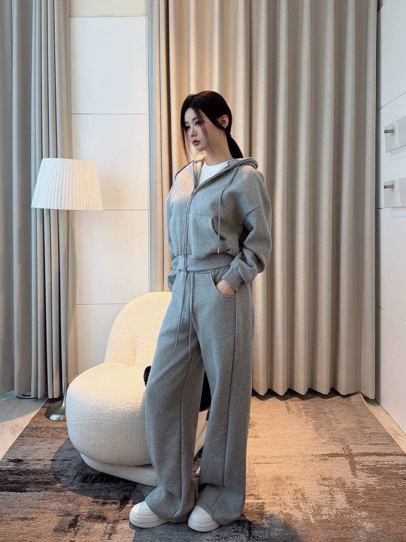 CLOTH韓國代購女裝新品時尚人氣熱賣休閑推薦套裝連帽衫抓絨CLOTH套裝