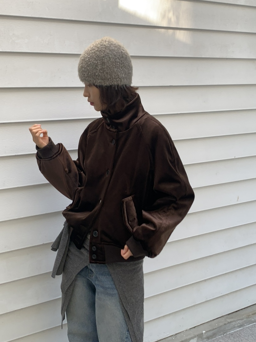 KARE/WEREPIECE東大門實拍女士新品人氣熱賣夾克高領絲絨KARE/WERE PIECE夾克