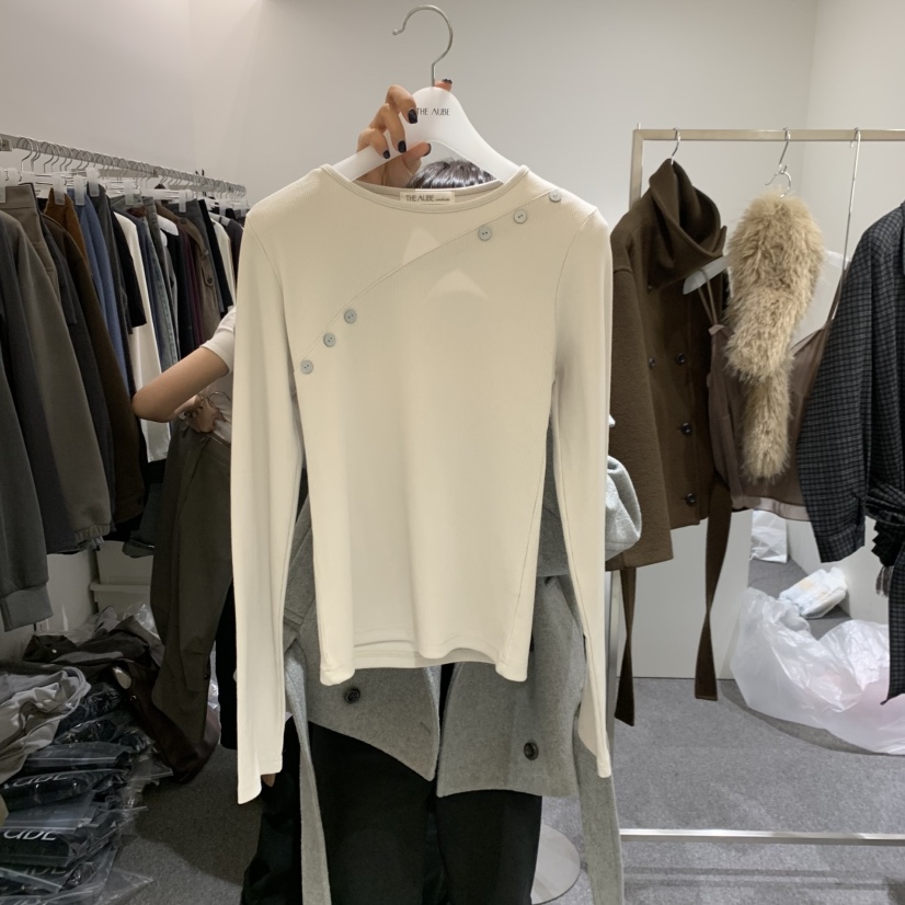 AUBE韓國代購女裝新款真品推薦時尚休閑人氣熱賣長袖T恤THE AUBE長袖T恤圖色1