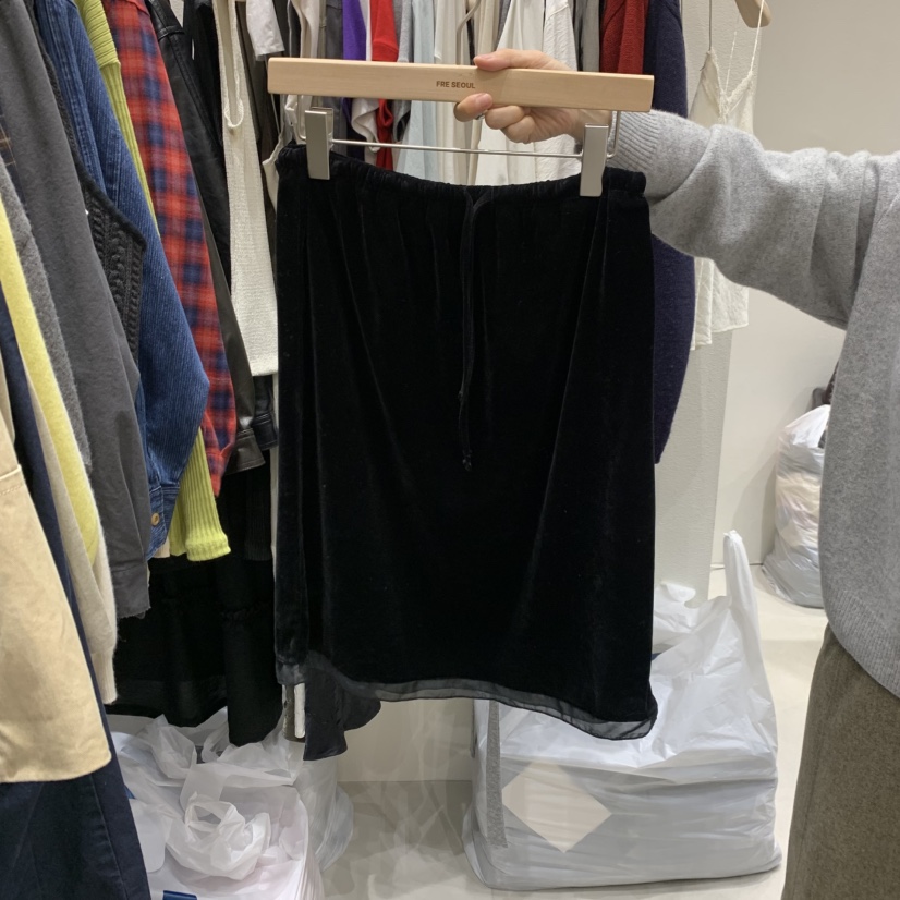 FRE東大門直郵女士新品時尚推薦休閑熱賣半身裙中短裙絲絨FRE SEOUL半身裙/中短裙圖色3