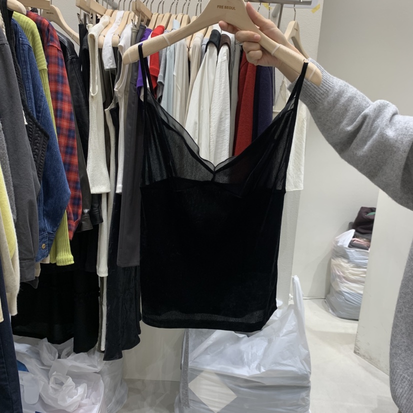 FRE韓國代購女士新款時尚真品熱賣休閑吊帶背心天鵝絨吊帶裙FRE SEOUL吊帶/背心圖色3