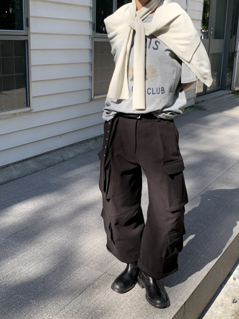 KARE/WEREPIECE東大門直郵女士新品推薦休閑褲含腰帶拉絨KARE/WERE PIECE休閑褲