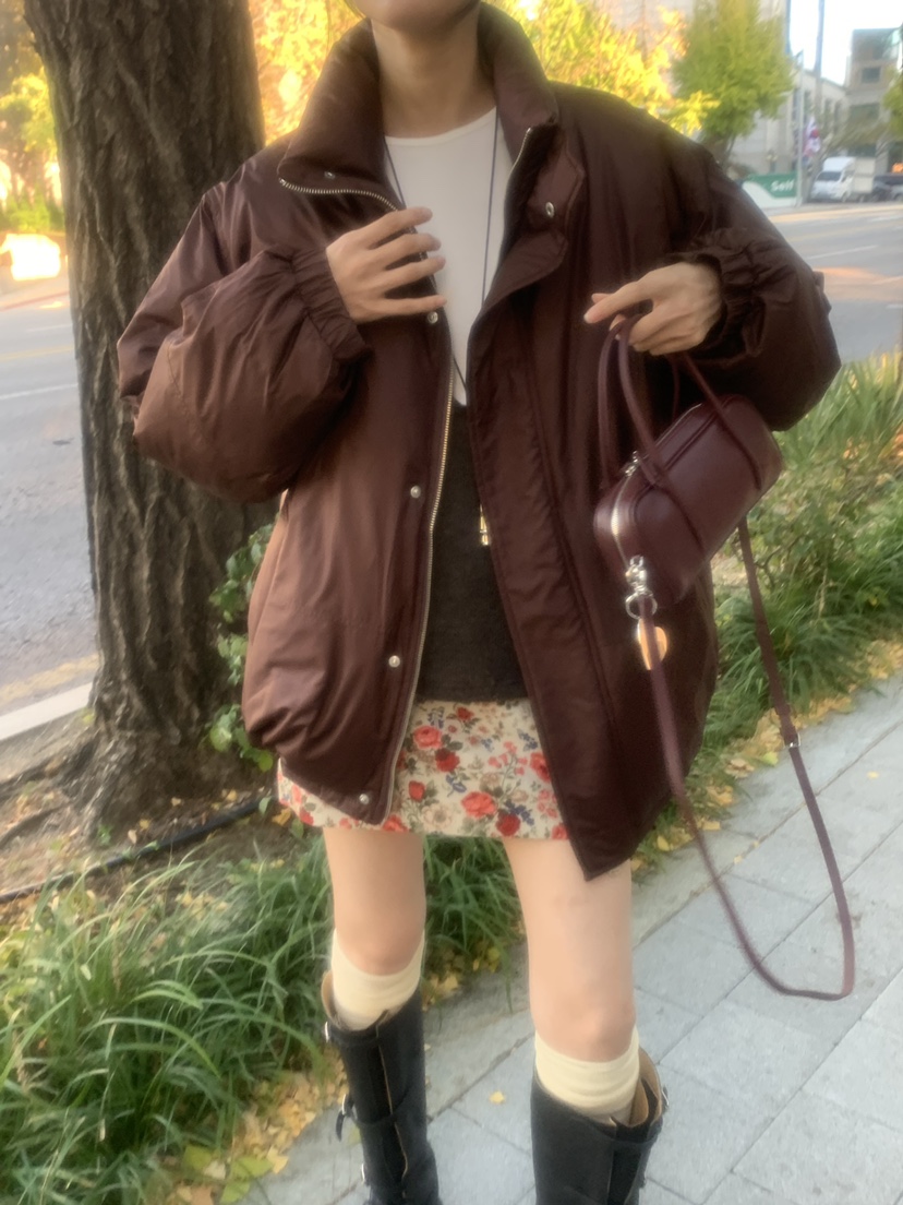 TRUE韓國代購女裝新款真品人氣休閑熱賣短款羽絨服抽繩填充TRUE短款羽絨服
