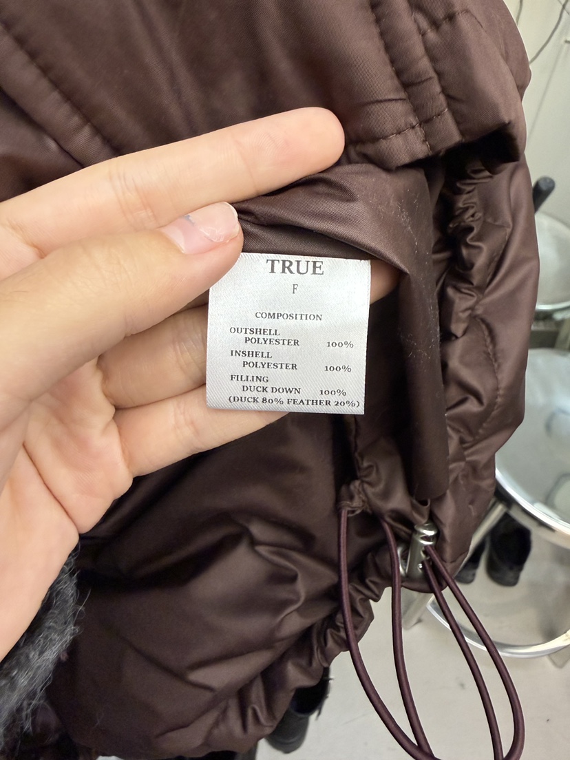 TRUE韓國代購女裝新款真品人氣休閑熱賣短款羽絨服抽繩填充TRUE短款羽絨服