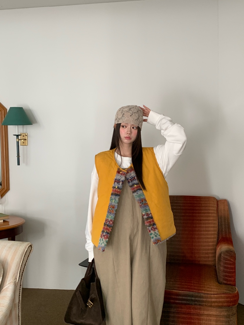 MAISONDEGLORY東大門實拍女裝新款人氣馬甲不含內搭毛皮雙面Maison de glory馬甲
