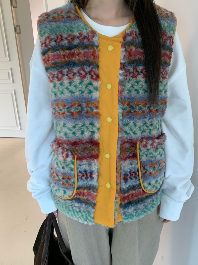 MAISONDEGLORY東大門實拍女裝新款人氣馬甲不含內搭毛皮雙面Maison de glory馬甲