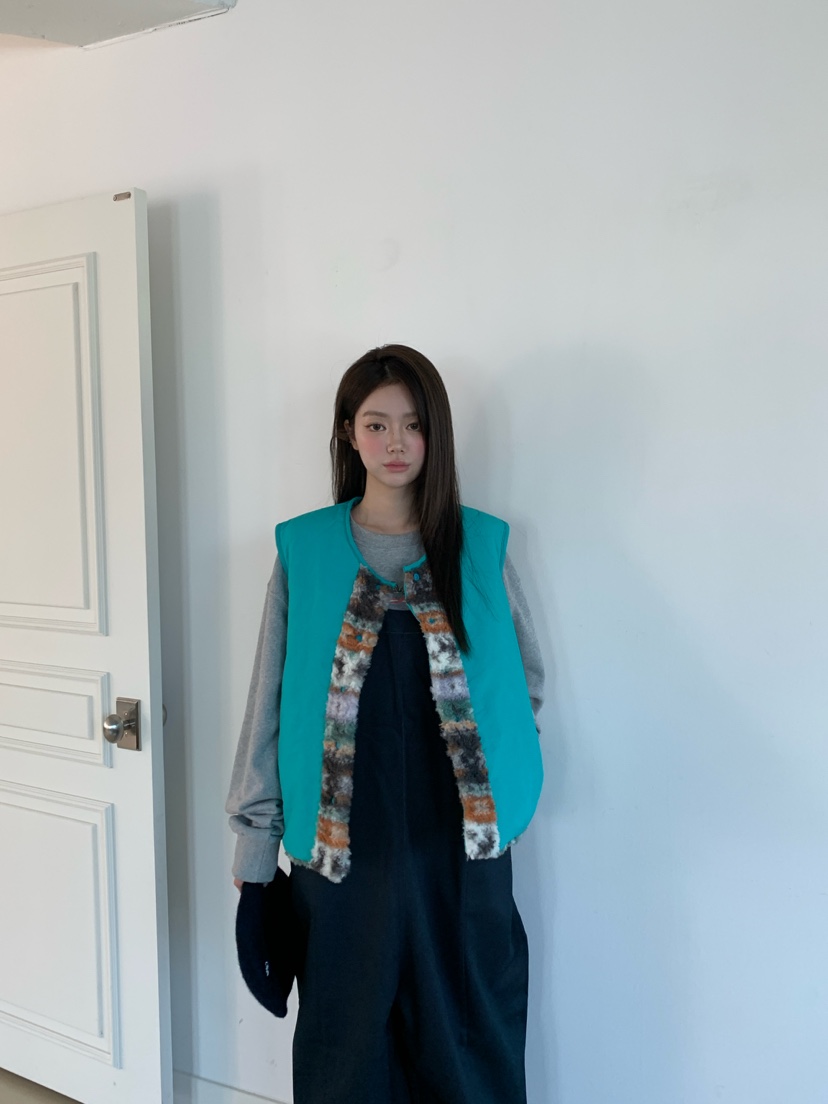 MAISONDEGLORY東大門實拍女裝新款人氣馬甲不含內搭毛皮雙面Maison de glory馬甲