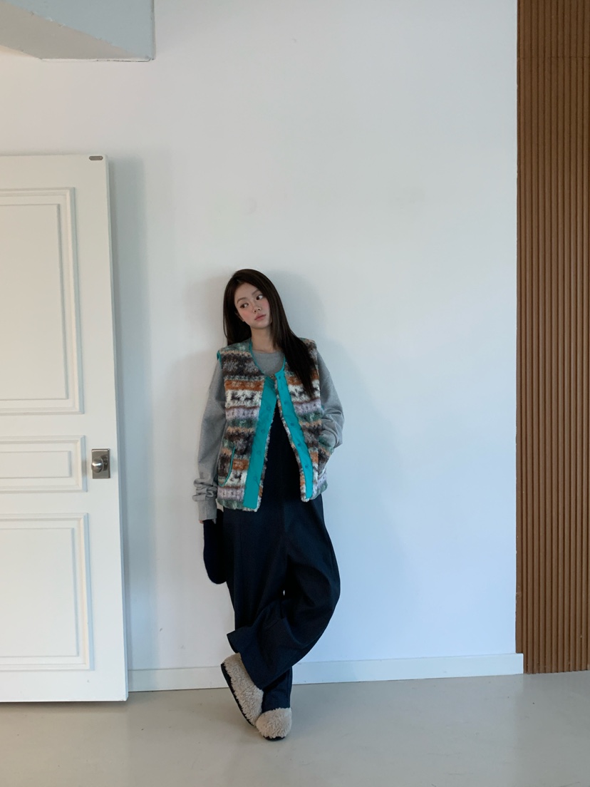 MAISONDEGLORY東大門實拍女裝新款人氣馬甲不含內搭毛皮雙面Maison de glory馬甲